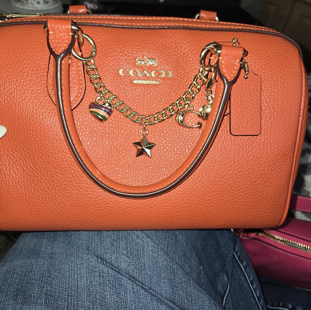 Rowan Satchel Bag With Charms, EUC - Picture 6 of 16
